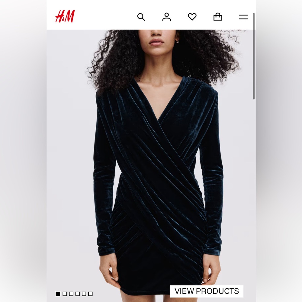 Elegant Dark Turquoise Wrap Dress